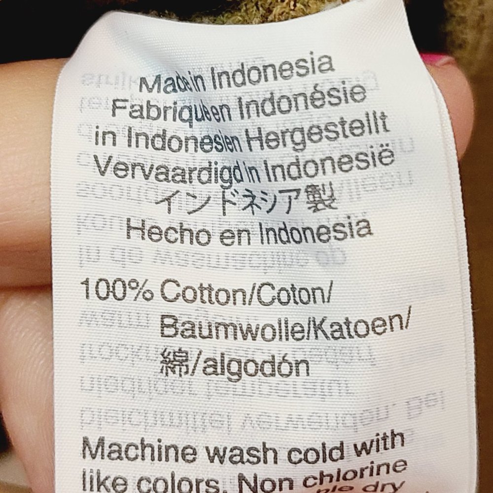 Madewell Shirt Texture Thread Olive Green Crop Top Tie Front Womens XXS - Picture 7 of 8